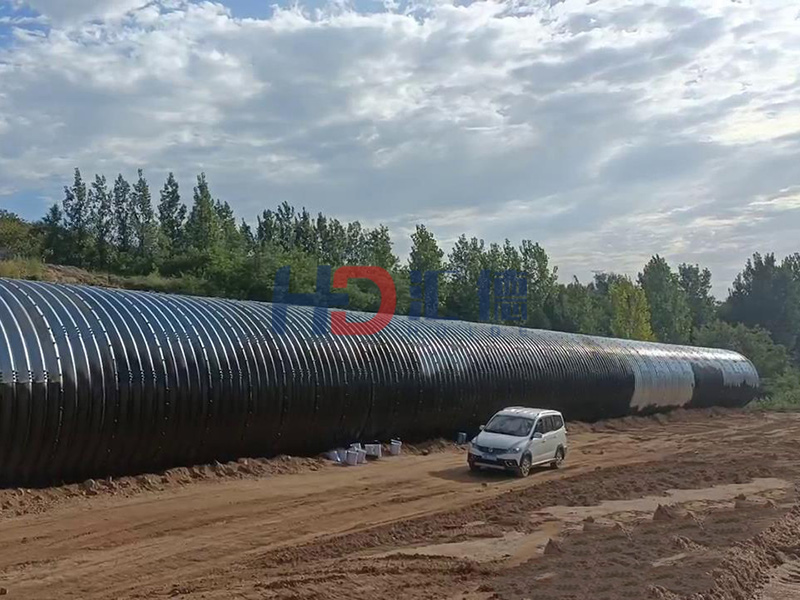 山東萊蕪市波紋涵管排水管道工程