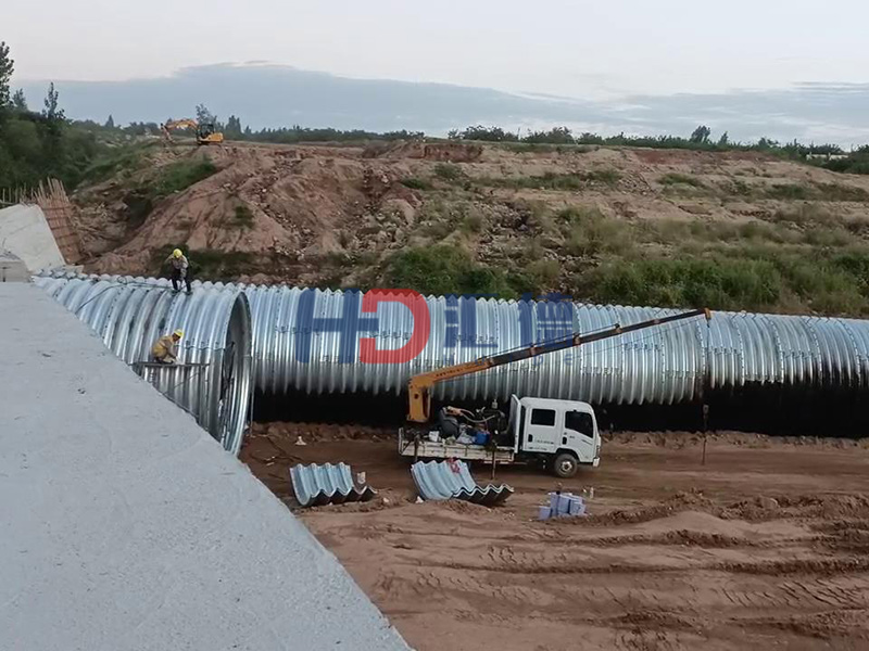 山東萊蕪市波紋涵管排水管道工程